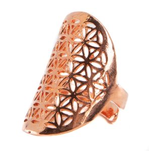 Justerbar Ring Livets blomma i Roseguld (30 mm)
